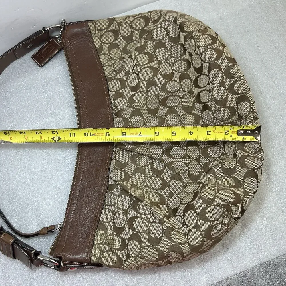 Coach LARGE F13741 Vintage Y2K Soho Hobo Shoulder Bag Beige Signature C Canvas